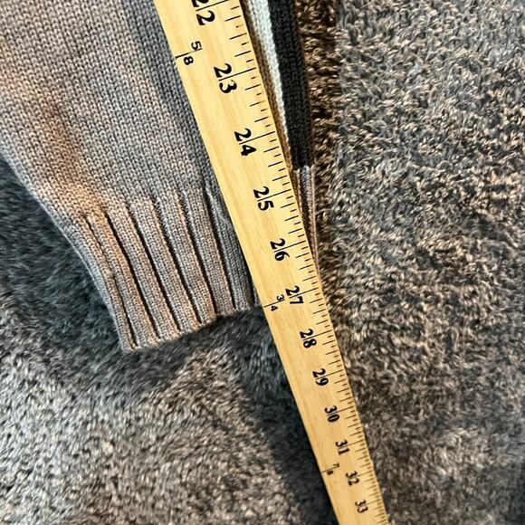 Meister Sweater Mens XL Gray Wool Acrylic Blend Cole Knit Ribbed Neck 1/4 Zip - Picture 10 of 11